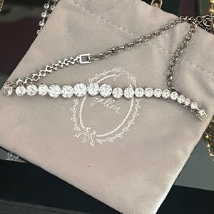Cubic Zirconia Graduated Crystal Necklace